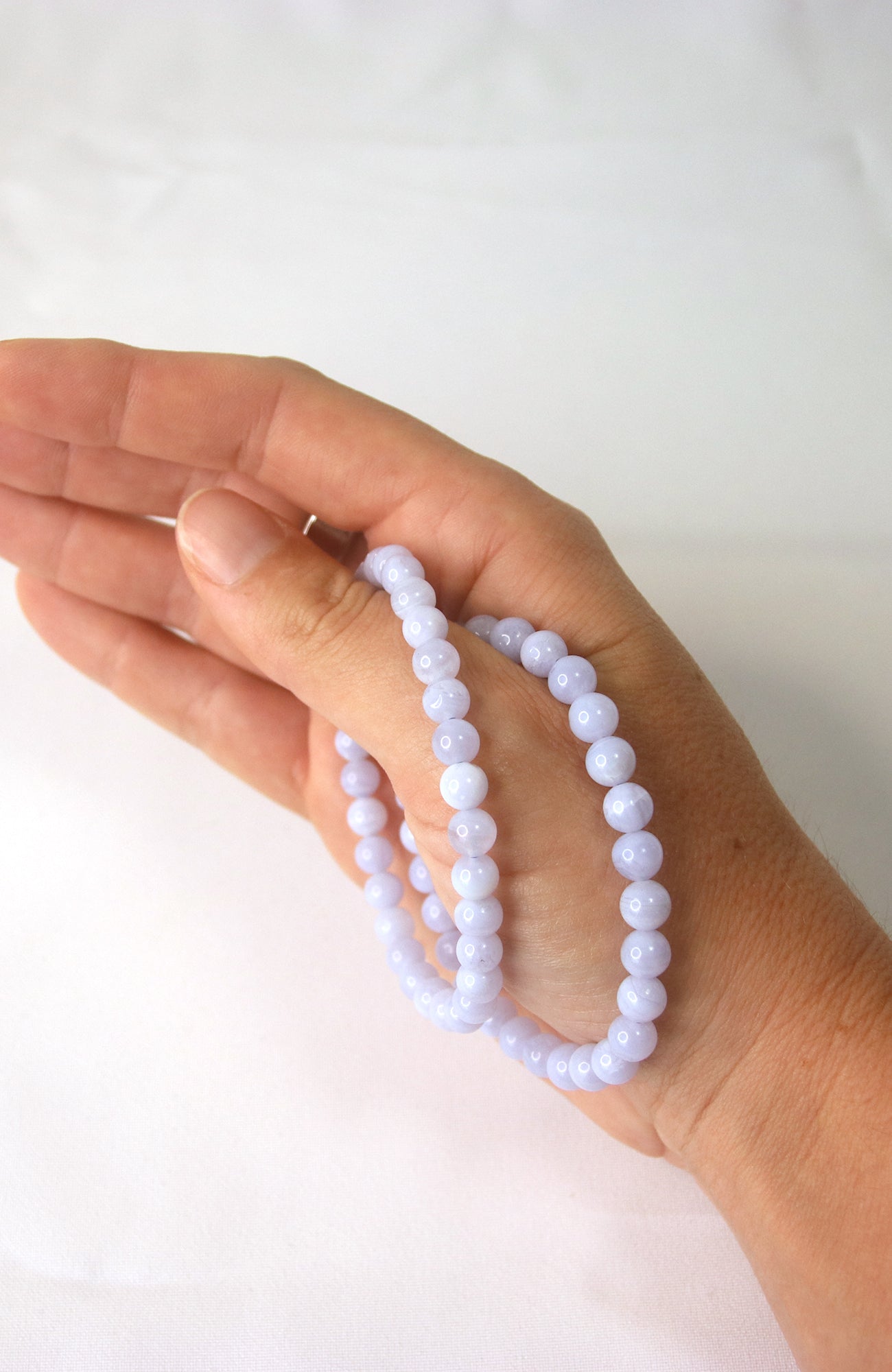 Blue Lace Agate Bead 6mm Bracelet 416